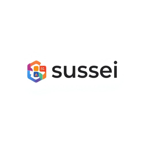 AI Design for Create a simple but creative logo with icons for a graphic designer account named sussei for an artist