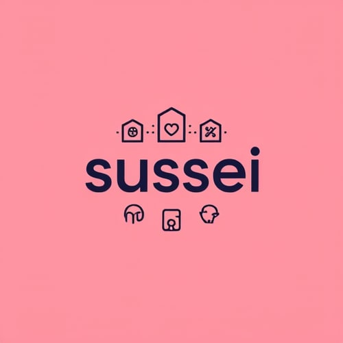 AI Design for Create a simple but creative logo with icons for a graphic designer account named sussei for an artist