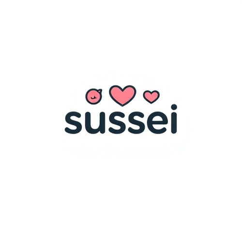 AI Design for Create a simple but cute logo with icons for a graphic designer account named sussei for an artist