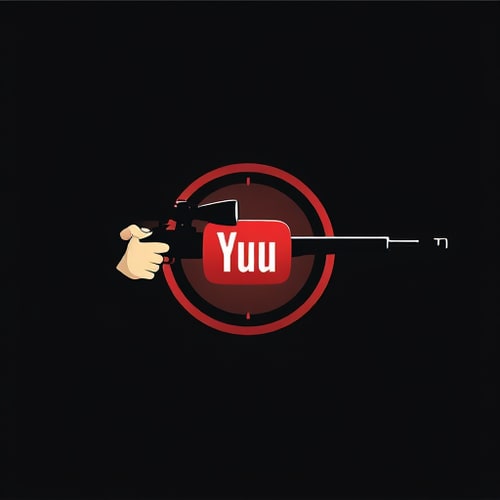 AI Design for Design logo for youtube The pupil looks through the scope of a sniper rifle