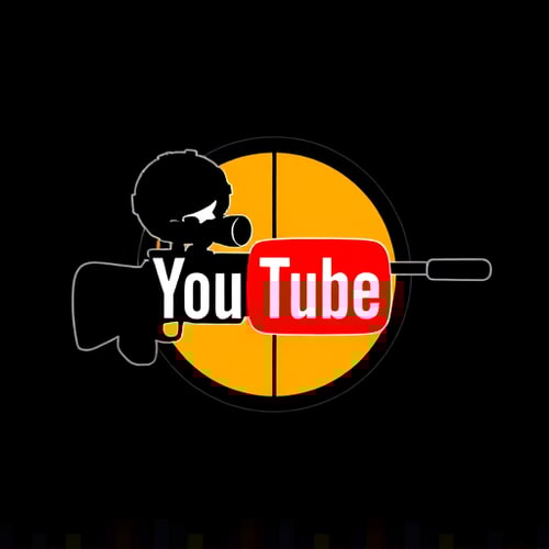 AI Design for Design logo for youtube The pupil looks through the scope of a sniper rifle