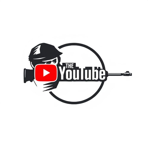 AI Design for Design logo for youtube The pupil looks through the scope of a sniper rifle