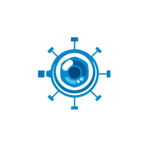 AI Design for Design logo The pupil looks through the scope