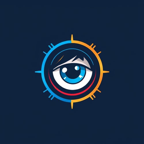 AI Design for Design logo The pupil looks through the scope