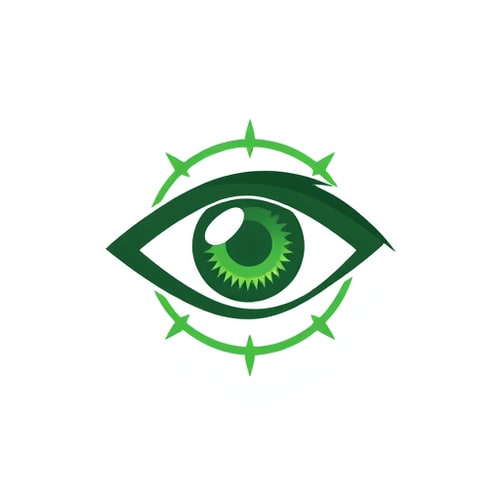 AI Design for Design logo Green eye looks through the scope