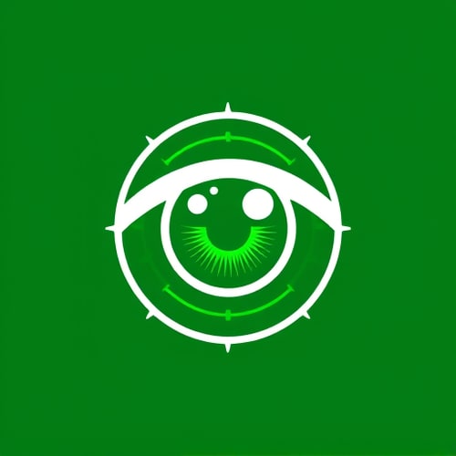 AI Design for Design logo Green eye looks through the scope