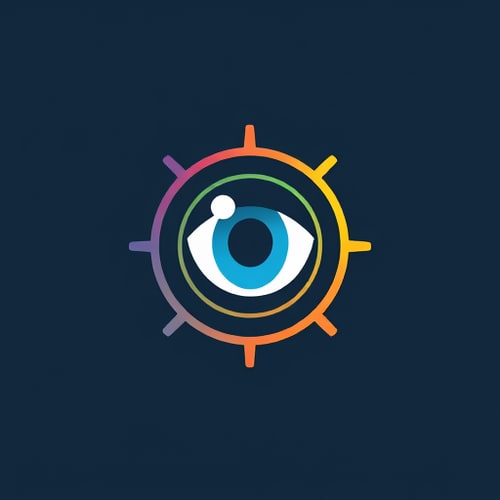 AI Design for Design logo The pupil looks through the scope