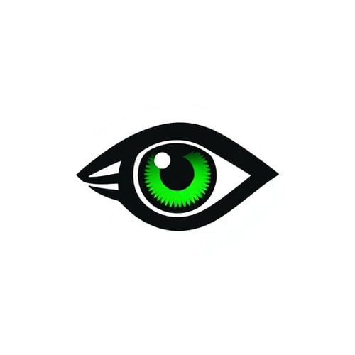 AI Design for Design logo Green eye looks through the black scope