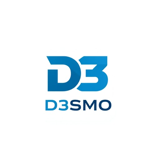 AI Design for  create a logo for "D3" with the text "D3SMO" under