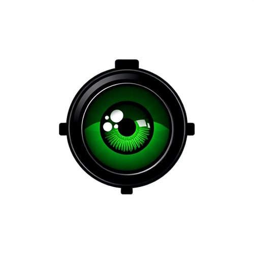 AI Design for A green eye in a black scope