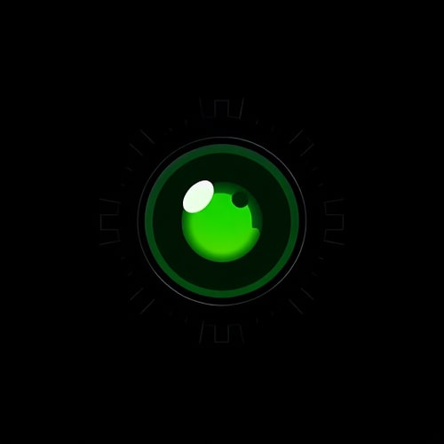 AI Design for A green eye in a black scope