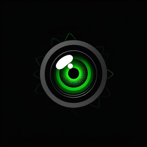 AI Design for A green eye in a black scope