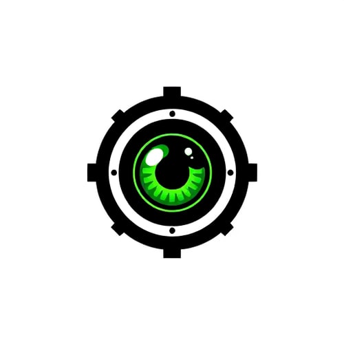 AI Design for A green eye in a black scope