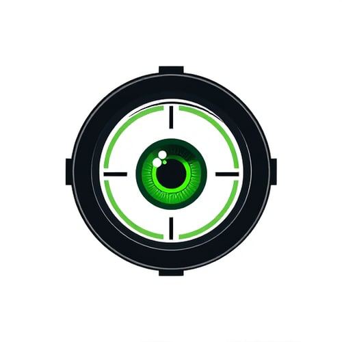 AI Design for A green eye in a black scope