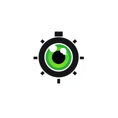 AI Design for A green eye in a black scope