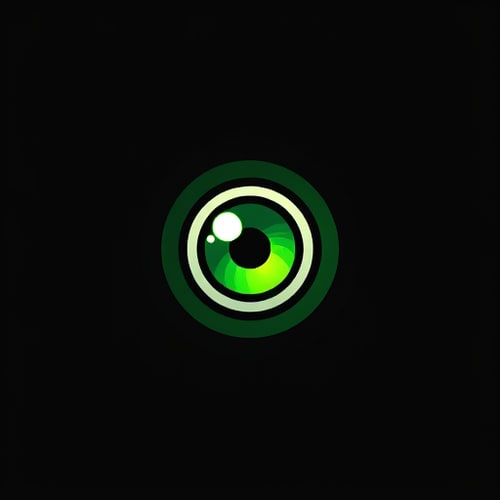 AI Design for A green eye in a black scope