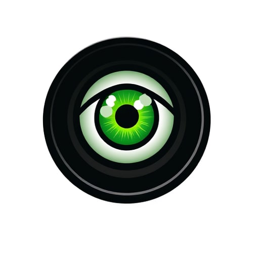 AI Design for A green eye looks into a black telescopic sight