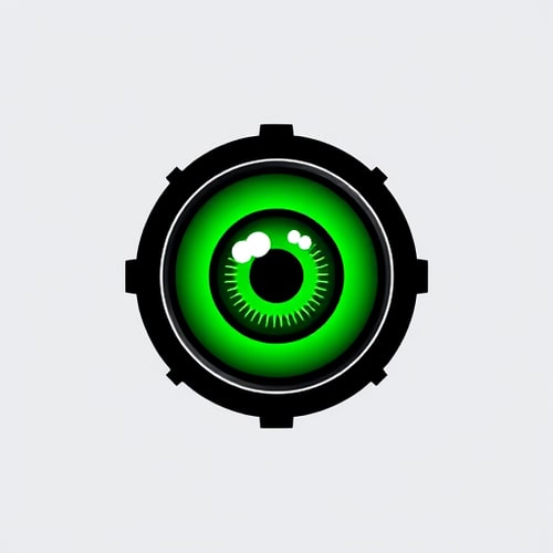 AI Design for A green eye in a black scope