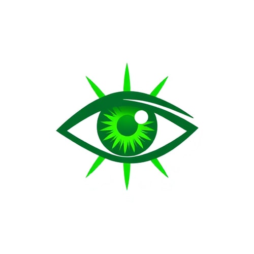 AI Design for A green eye looks into the optical sight