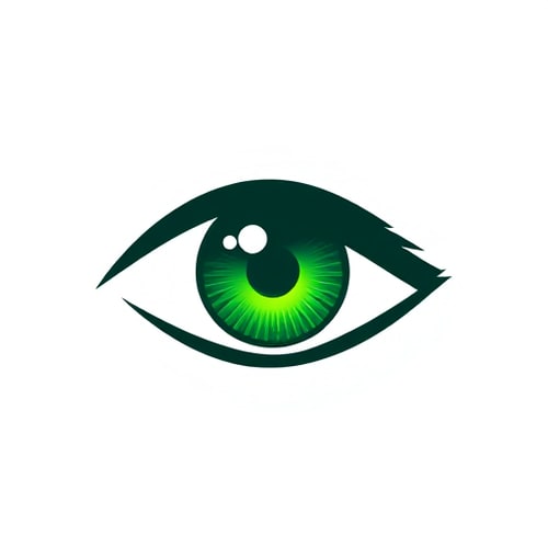 AI Design for A green eye looks into the optical sight