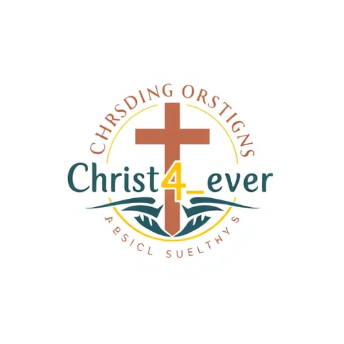 AI Design for Create a logo for my Christian Instagram Page with username Christ__4__ever and add symbols related to bible cross and jesus 