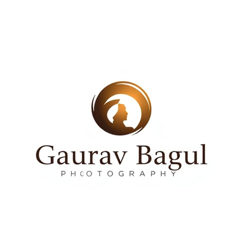 AI Design for Pictorial for a photography business named "Gaurav Bagul Photography": professional integrated with a subtle silhouette of a person, representing capturing moments and subjects,a Modern Sans-Serif with a clean, elegant feel. Design with a focus on fine art photography, incorporating elements of natural light and shadow, featuring a sharp, detailed rendering of the lens and a subtle, graceful silhouette, on a white background.