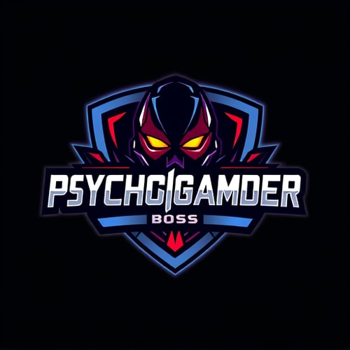 AI Design for create a youtube channel logo name PsychoGamerBoss gaming channel with illuminanti sign realastic with logo sign safe area