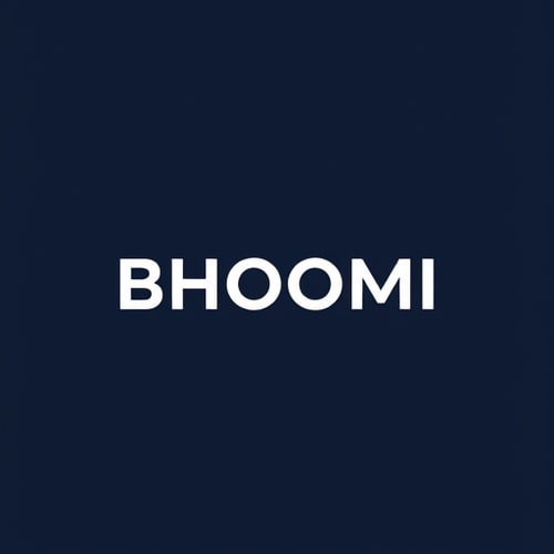 AI Design for Convert name into a logo, BHOOMI in a single letter, use 'O' as base