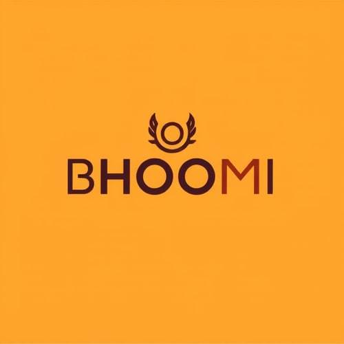 AI Design for Convert name into a logo, BHOOMI in a single letter, use 'O' as base