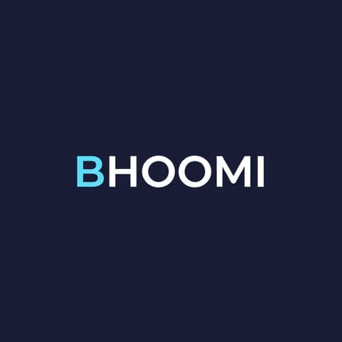 AI Design for create a logo for BHOOMI in a single letter, use 'O' as base