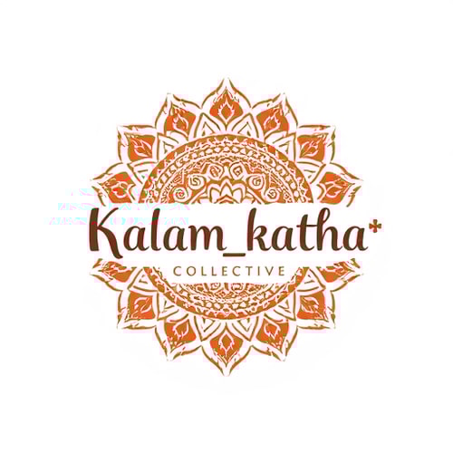 AI Design for Art workshop logo ..name is KALAM_katha collective inspired from kalamkari art