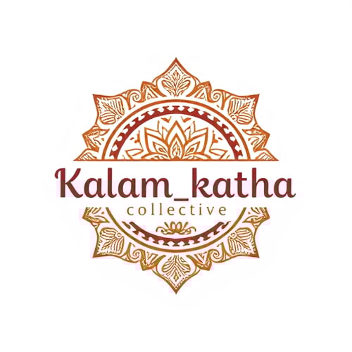 AI Design for Art workshop logo ..name is KALAM_katha collective inspired from kalamkari art