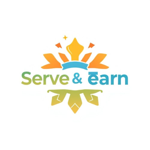 AI Design for Serve and earn An app that uses gamification to encourage community service.Users could earn points or rewards for volunteering, making it fun and engaging for people to help. Which should be unique and motivated 
