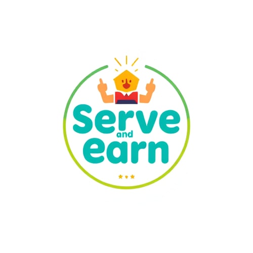 AI Design for Serve and earn An app that uses gamification to encourage community service.Users could earn points or rewards for volunteering, making it fun and engaging for people to help. Which should be motivated and be unique 
