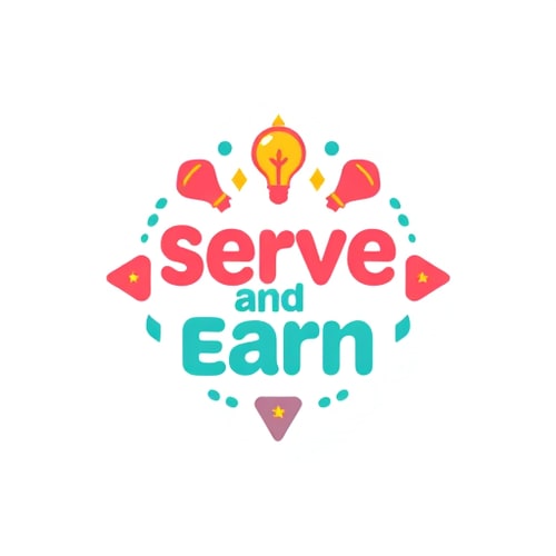 AI Design for Serve and earn An app that uses gamification to encourage community service.Users could earn points or rewards for volunteering, making it fun and engaging for people to help. Which should be motivated and be unique 