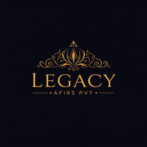 AI Design for Design a logo for a company named "Legacy Affairs Pvt. Lmt.". It's a company about event management who organize and plan weddings, corporate events and also provide services like videography, makeup, outfit designing everything. I want the design to seem luxurious and elegant