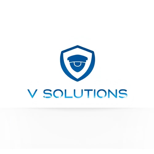 AI Design for 📛 Name Suggestion V SOLUTIONS ________________________________________ 🎨 Theme & Style • Theme: YOUR SAFETY IS OUR PRIORITY • Style: Modern, minimal, professional, tech-inspired ________________________________________ 🌈 Colors • Blue → Trust, safety, technology • Black/Grey → Strength, professionalism • Red (accent) → Alertness, warning, protection ________________________________________ ✨ Vibe & Inspiration • A shield + CCTV camera icon merged together (symbol of protection) • Clean typography with bold, futuristic fonts • Circular shape to symbolize 360° surveillance • Simple but powerful look (works on both digital and print) ________________________________________ 👉 PLEASE design and show logo image for this concept 