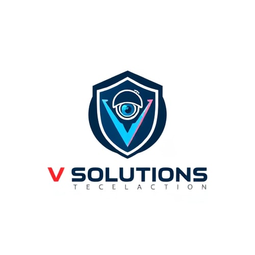 AI Design for 📛 Name Suggestion V SOLUTIONS ________________________________________ 🎨 Theme & Style • Theme: YOUR SAFETY IS OUR PRIORITY • Style: Modern, minimal, professional, tech-inspired ________________________________________ 🌈 Colors • Blue → Trust, safety, technology • Black/Grey → Strength, professionalism • Red (accent) → Alertness, warning, protection ________________________________________ ✨ Vibe & Inspiration • A shield + CCTV camera icon merged together (symbol of protection) • Clean typography with bold, futuristic fonts • Circular shape to symbolize 360° surveillance • Simple but powerful look (works on both digital and print) ________________________________________ 👉 PLEASE design and show logo image for this concept 