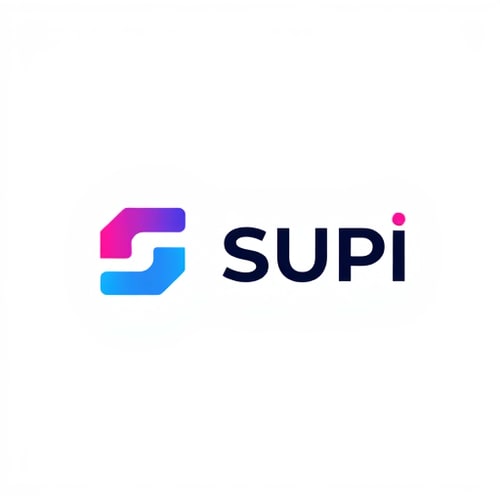 AI Design for SUPI Logo Brief(Smart UPI Payments Interface)1. Logo TypeCombination MarkAbstract / Geometric Icon: Represents speed, trust, and seamless digital payment flow.Wordmark (SUPI): Clean, bold sans-serif font to emphasize clarity, professionalism, and trustworthiness.2. Concept & Meaning Behind the IconGeometric “S” ShapeRepresents the initial of SUPI.Two parallel diagonal strokes forming double right-ticks ✅✅ → conveys “payment successful / transaction approved”.Abstract flow → symbolizes digital transfer & smart connectivity.Dual Gradient (Blue → Purple → Pink)Blue = Trust, reliability (finance color psychology).Purple = Innovation, digital-first approach.Pink Accent = Modern & youthful energy (appeals to new-age users).Rounded GeometryKeeps it friendly & accessible, not rigid like old banking systems.3. Wordmark StyleTypeface: Modern Sans-Serif (bold, slightly rounded)Example: Similar to Google Sans, Poppins, or Inter Bold.Letter spacing: Medium → ensures readability on all screen sizes.Placement:Icon on the left, Wordmark on the right (horizontal lockup).Vertical version (stacked) also prepared for app splash screen & favicon.4. Usage GuidelinesPrimary Logo → Icon + “SUPI” + tagline (Smart UPI Payments Interface).Secondary Logo → Icon + “SUPI” (no tagline).Standalone Icon → Just the geometric “S” (for app icon, favicon, payment tick).5. Grid & MeasurementsIcon built on a 4x4 or 8x8 grid system → ensures geometric balance.Safe space: Keep “S” height margin around logo so it’s not crowded.Minimum size: Icon must be visible even at 24px (app icon clarity).6. ApplicationsMobile App Splash Screen → White background, logo centered, gradient accent on top.Payment Success Screen → Icon animation → right tick glowing.Card/QR Branding → Standalone icon used for small spaces.