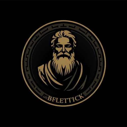 AI Design for A logo featuring a serene, contemplative Stoic philosopher, set against a dark background that symbolizes Stoicism's core principles of simplicity, nature, and wisdom. Dark mood, dark background, no text