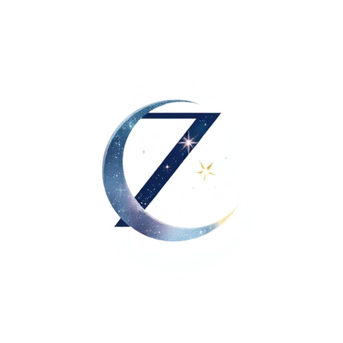 AI Design for A Z interwoven with a crescent moon, subtly incorporating a tiny, bright Polaris star — a smooth, elegant, and modern pictorial letterform logo, with a delicate and sophisticated aesthetic, featuring a soft gradient of deep indigo, shimmering silver, and hints of pale gold, illuminated by a gentle, ethereal glow reminiscent of moonlight, in a clean, abstract, vector art style, with fine lines and subtle curves to suggest luxury and celestial wonder, on a pristine white background.