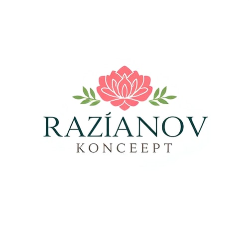 AI Design for logo for flower shop named RAДANOV KONCEPT, I want only text in logo but it has to be asociatated with theme, modern and it needs to look expensive