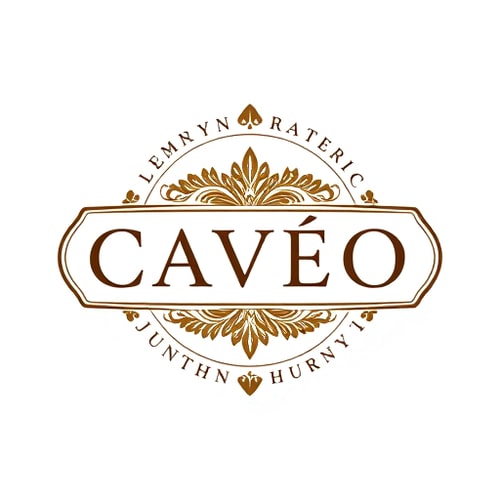 AI Design for make a logo for me more elegant,premium,rare of my brand of pure leather products my brand name is CAVÉO and write under CAVÉO " L U X U R Y I N E V E R Y S T I T C H"
