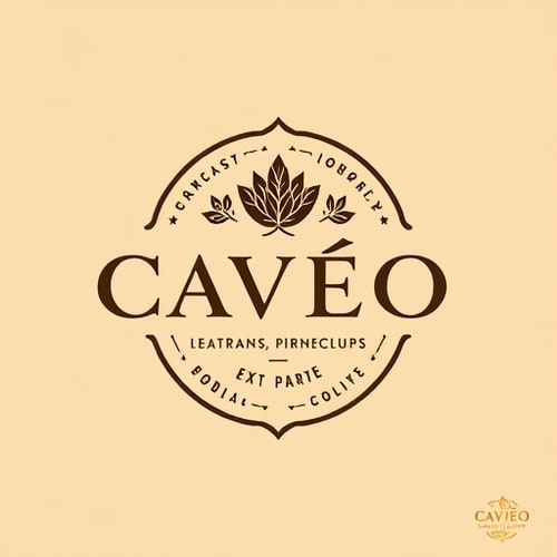 AI Design for make a logo for me more elegant,premium,rare of my brand of pure leather products my brand name is CAVÉO and write a tagline of L U X U R Y I N E V E R Y S T I T C H