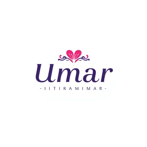 AI Design for Okay my name is umar and her name is ayesha, ibwant you to provide me a logo which shows creativity, combine the spelling of these name, where the alphabets are same