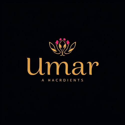 AI Design for Okay my name is umar and her name is ayesha, ibwant you to provide me a logo which shows creativity, combine the spelling of these name, where the alphabets are same