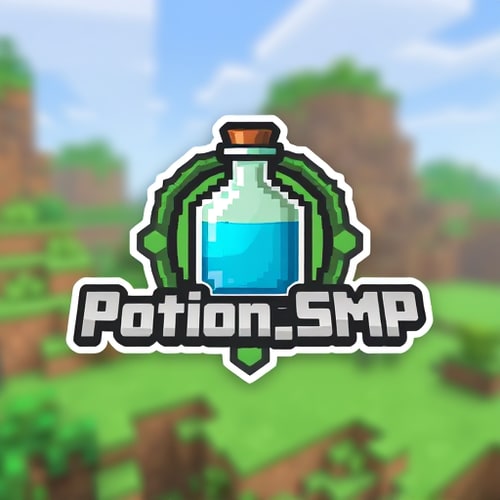 AI Design for crate a logo for Potion_SMP Background will be in potion and front wrie Potion_SMP in minecarft theme thar poition on back on Potion_SMP not on up more uniwue in minecraft theme.miire uniques.made in 3D more unique in 3D model 