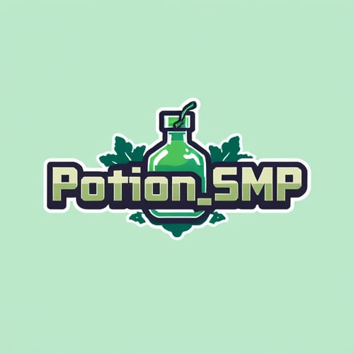 AI Design for crate a logo for Potion_SMP Background will be in potion and front wrie Potion_SMP in minecarft theme thar poition on back on Potion_SMP not on up
