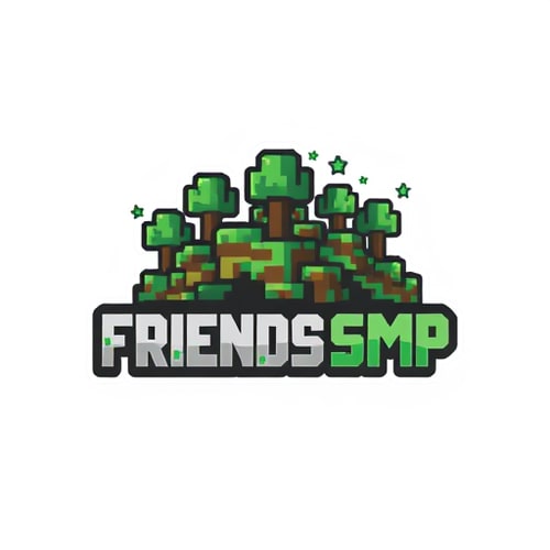 AI Design for Logo Design:Create a minecraft theme logo named "Friends SMP"