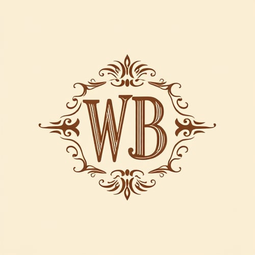AI Design for WB logo monogram vintage